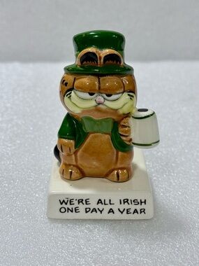 Vintage Garfield “We're All Irish One Day a Year”Figurine